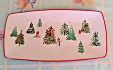 New Oneida Entertain 365 Merry And Bright Accent Hors D'Oeuvre Tray Xmas Trees🎄 picture