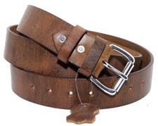 Men's Genuine Buffalo FULL GRAIN Leather Belt, 1 1/2