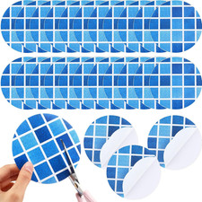 24 Pcs Vinyl Pool Patch Repair Kit Self Adhesive Pool Liner Plastic picture