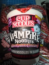 6 Cup Noodles Limited Edition Vampire Noodles Hot Garlic Chicken Flavor with box picture