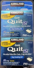 Kirkland Signature Quit Gum, 2 mg (380 Pieces) Stop Smoking Aid Minor Blemishes picture