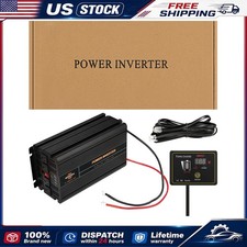 Inverter 2000W Peak 4000W LCD Panel Remote 12 Volt to 110 Volt AC Converter Red picture