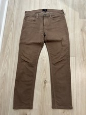PAIGE Men's Brown Solid 5-Pocket Design Regular Fit Jeans Size 32 picture
