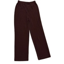 NEW Chico's Traveler's Size Small 1 Black Cherry Stretch Workwear Wide Leg Pants picture
