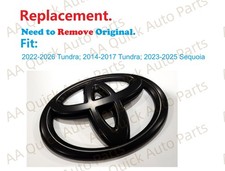 Matte Blackout Front Grille Toyota Logo Emblem Badge 2022+ Tundra Sequoia picture