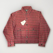 RRL Ralph Lauren Highway Check Overshirt L Red Plaid Cotton Jacket NWT picture