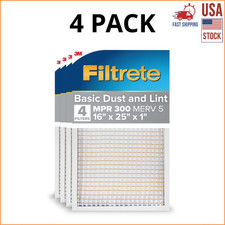Filtrete 16x25x1 Air Filter MPR 300 MERV 5 Dust Reduction HVAC Furnace AC 4 Pack picture