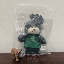 Starbucks 2026 Halloween Bearista Bear Black Cat Plush Keychain NEW IN BAG picture