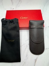 Cartier Signature Dark Brown Leather Pen Pouch Case AD VIP Gift picture