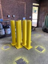 Heavy duty steel safety bollards - Coated guard posts with Based Plate picture