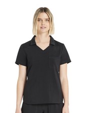 Scrubstar Women's Antimicrobial Collar Scrub Top XL Black picture