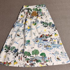 NWT Boden Florence Linen Midi Skirt Pockets 2P Amalfi Coast Italy Map NWT picture