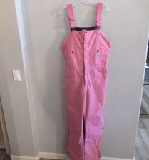 Carhartt Overalls Women’s 10X32 Pink Insulated Bib Double Knee Duck Canvas Work picture
