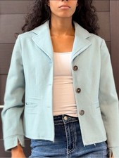 Anne Klein Pastel Blue Tailored Button-Front Blazer picture