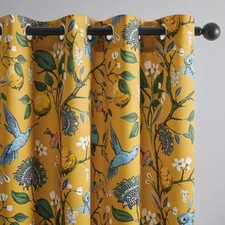 Topfinel Mustard Yellow Vintage Curtains & Drapes 84 Inches Long, Grommet Luxury picture