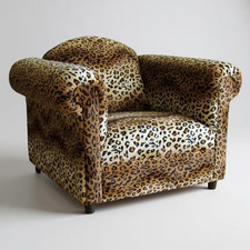 Custom Leopard Print Arm Chair | Velvet Animal Print Accent Furniture | Wicked E picture