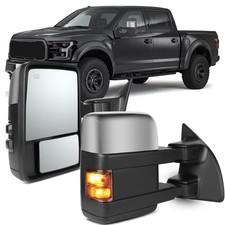 Tow Mirrors 99-07 Ford F250 F350 F450 F550 Super Duty Power Heated Signal Chrome picture