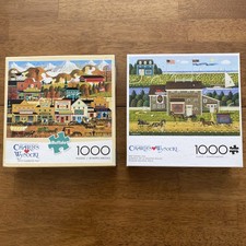 Charles Wysocki 1000 Piece Puzzle Lot ~ Pete's Gambling Hall & Red Whale Inn picture