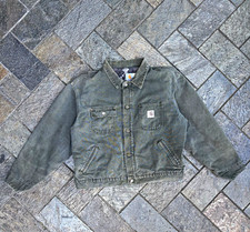 Vintage Carhartt Detroit Jacket Moss Aztec JP1066 MADE IN USA XL- fits large picture