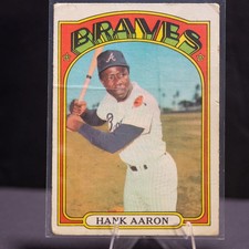 1972 Topps Hank Aaron #299 Atlanta Braves HOF Bold Color Surface Crease Free S&H picture