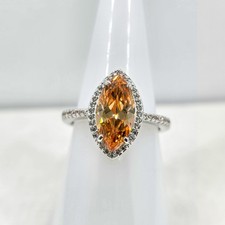 Bomb Party Incredible style ft Lab created Morganite and White Topaz ring Size 8 picture