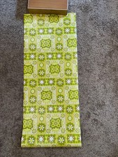 Vintage 1970s Wallpaper Roll Mod Floral Daisy Avocado Green Gold 20.5