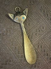Rare Vintage Walter Bosse Cat Shoe Horn Brass Circa 1950’s MCM  picture