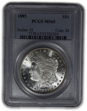 1885 P PCGS MS65 - Silver Morgan Dollar $1 US Coin #62109A picture
