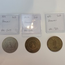 3 Ca 1959 Hawaii So Called Dollars Medals HK-547, HK-549 & HK-723 picture