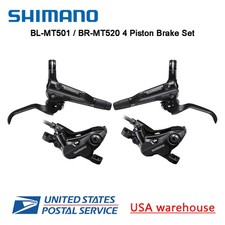 New SHIMANO Deore BR-MT520 BL-MT501 4-Piston Hydraulic Disc Brake Set F&R (OE) picture