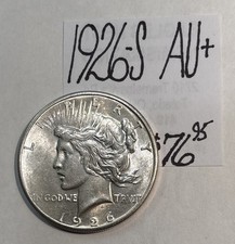 1926-S Peace Silver Dollar Coin (AU+) About Uncirculated+ Condition ENN Coins picture