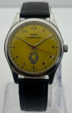 Fabulous HMT Pilot Automatic Yellow Dial Working Condition Men's Wristwatch picture