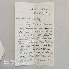 Horatio Potter Signed Letter to Henry S. Randall Secretary of State Albany 1853 picture