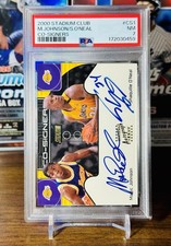 2000 Stadium Club Co-Signers Magic Johnson Shaq Dual Auto CS1 PSA 7 - 3 Higher picture