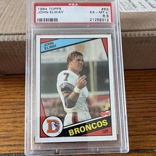 Topps 1984 John Elway Rookie #63 Denver Broncos PSA 6.5 Graded Card picture