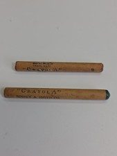 (2) Early Crayola Crayons 1918-1928 Rare Rapper Binney & Smith Co picture