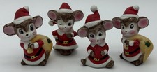 Vintage Flambro Christmas Mice Santa Mouse Set Of 4 picture