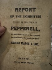 1840's Historical Items From Pepperell Mass/Genealogy School Book/ Town Report . picture