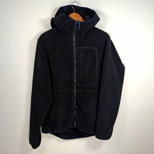 Relwen Men's Black Shag Fleece Zip-Up Hoodie Size Large picture