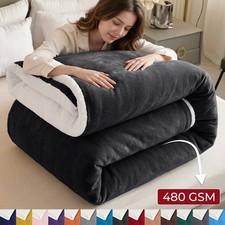 480GSM Sherpa Blanket Plush Blanket Fleece Reversible Blanket Yorkshire Bedding picture