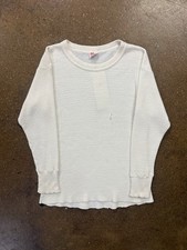 Vintage 80s Hanes Blank White Waffle Knit Thermal Shirt Men’s Medium Made In USA picture