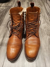 Allen Edmonds Men's 8E Brown Walnut Leather Cap Toe Lace-Up Boots 1st First Ave picture