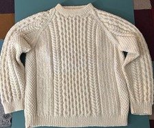 The Scotch House Men’s Sweater Wool Vintage Made In Scotland Size Small Ivory picture