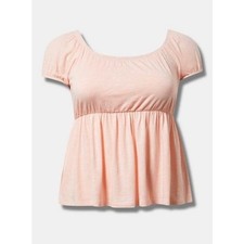 Torrid Short Sleeve Babydoll Top Size 3X NWT Peach picture