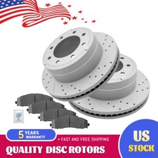 For 2013-2023 Ford F250 F350 Super Duty Rear Brake Rotors And Ceramic Pads Set picture