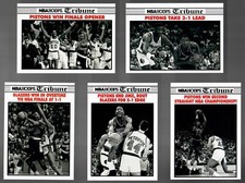 1990-91 NBA Hoops Tribune Lot (5) Detroit Pistons Finals Games, Rodman, Thomas picture