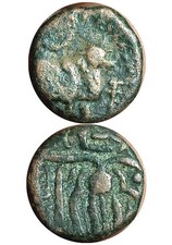 Sri Lanka Ancient Ceylon Bull Coin King Virabahu 1 (1391-99 CE) Rare picture