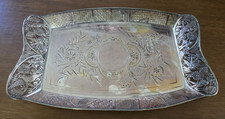 Antique Pairpoint Quadruple Plate Tray 1123 Birds Floral Victorian 15x9 picture