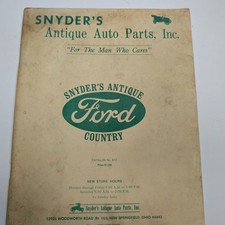 Snyder's Antique Ford Country Auto Parts Catalog No 872 New Springfield OH Vtg picture