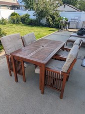 used outdoor patio furniture set (Table, 4 chairs, reclining chair) LOCAL ONLY picture